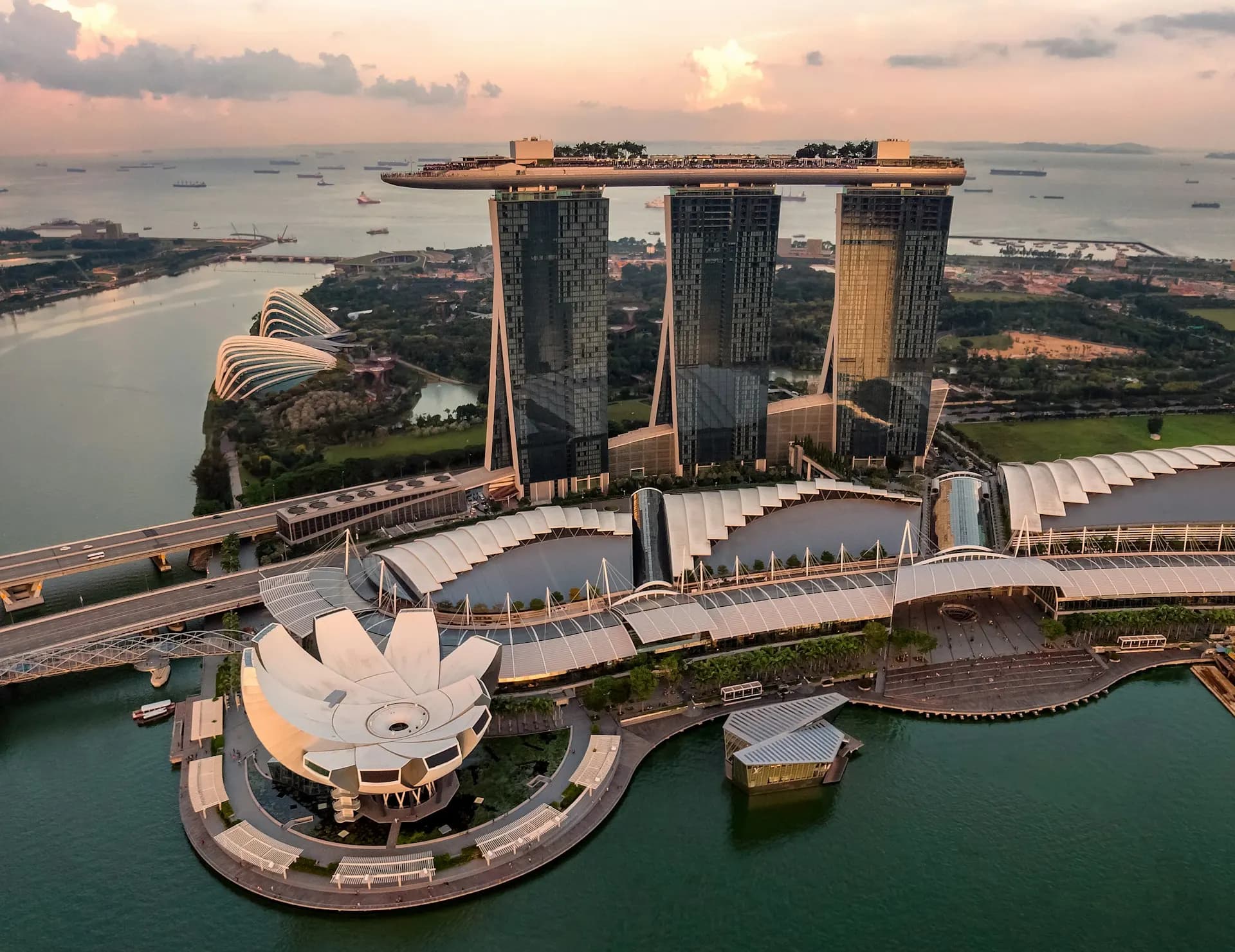 Singapore skyline at dusk